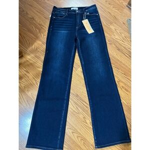 RISEN Jeans Women Dark Wash High Rise Wide Leg Denim Pants Size 13/31